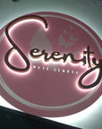Custom Backlit 3D Acrylic Business Sign with Metal Backplate