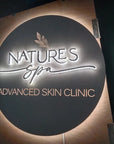 Custom Backlit 3D Acrylic Business Sign with Metal Backplate