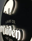 Custom Backlit 3D Acrylic Business Sign with Metal Backplate