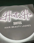 Custom Backlit 3D Acrylic Business Sign with Metal Backplate
