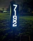 Solar Illuminated Staked Metal House Number Sign