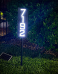 Solar Illuminated Staked Metal House Number Sign