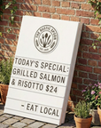 Side view of foldable aluminum sandwich board for easy storage