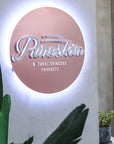 Custom Backlit 3D Acrylic Business Sign with Metal Backplate