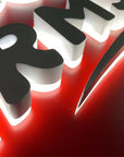 Custom Backlit 3D Acrylic Business Sign with Metal Backplate