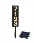 Solar-powered address sign with numbers '7193' on a white background