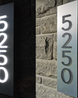 Modern 3D acrylic metal backlit house numbers with floating effect for exterior wall