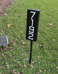Solar Illuminated Staked Metal House Number Sign