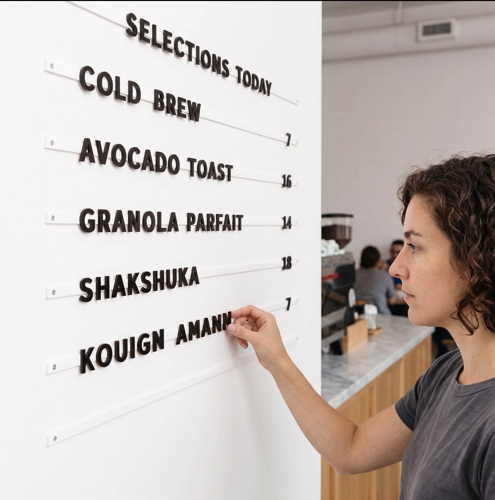 Magnetic Menu Board for Café and Restaurant Wall Display
