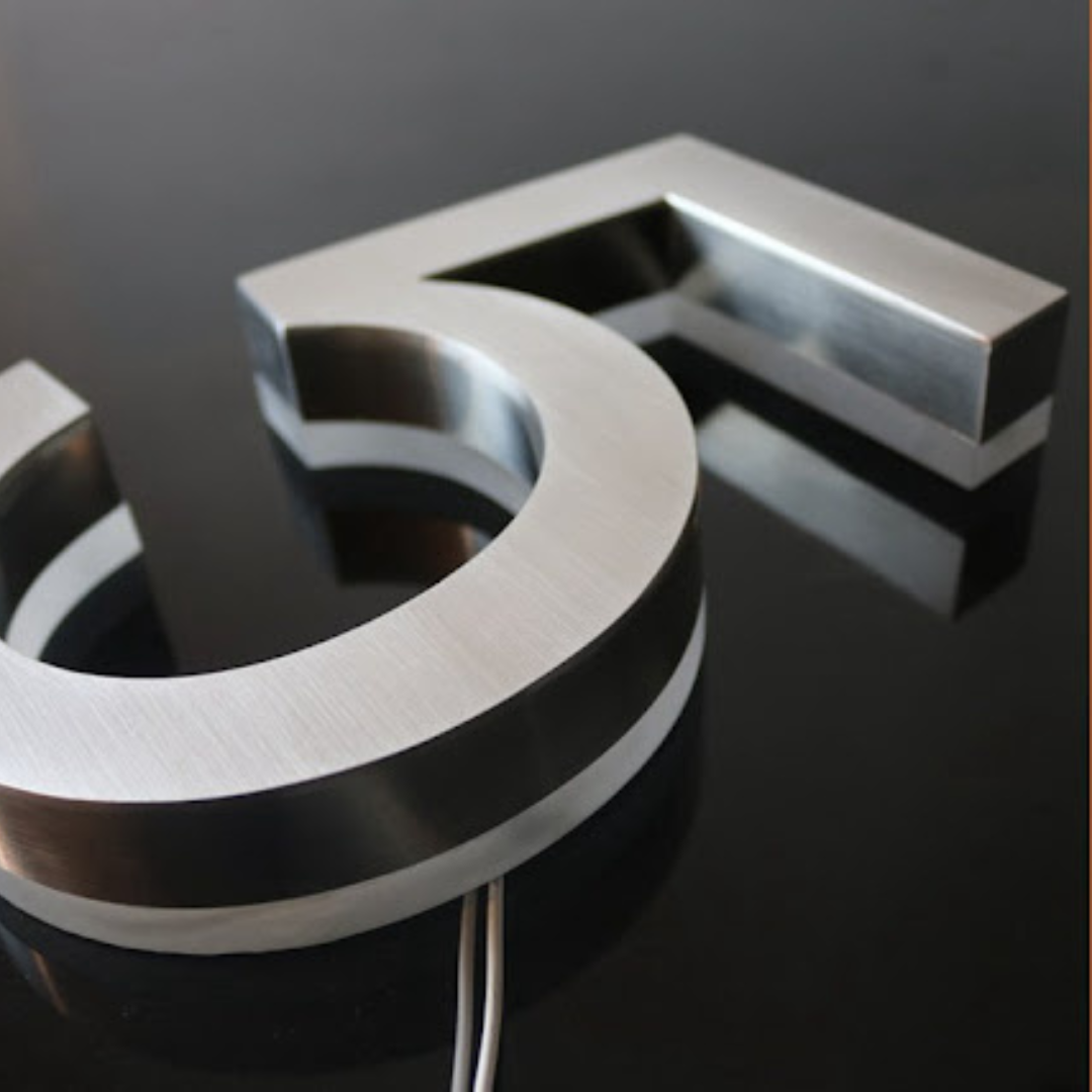 silver house numbers