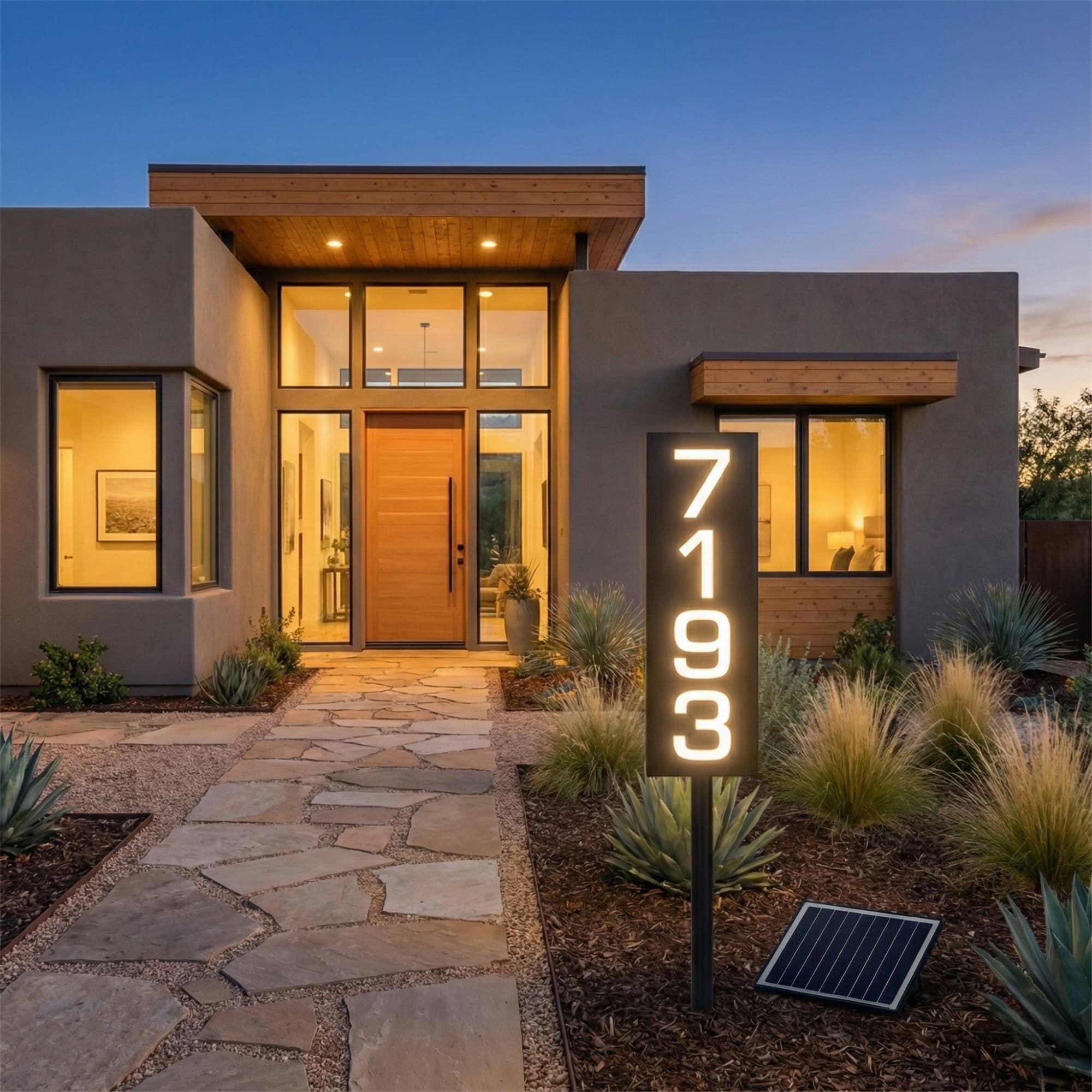 Solar Powered Staked Address Sign – Selegna Signs