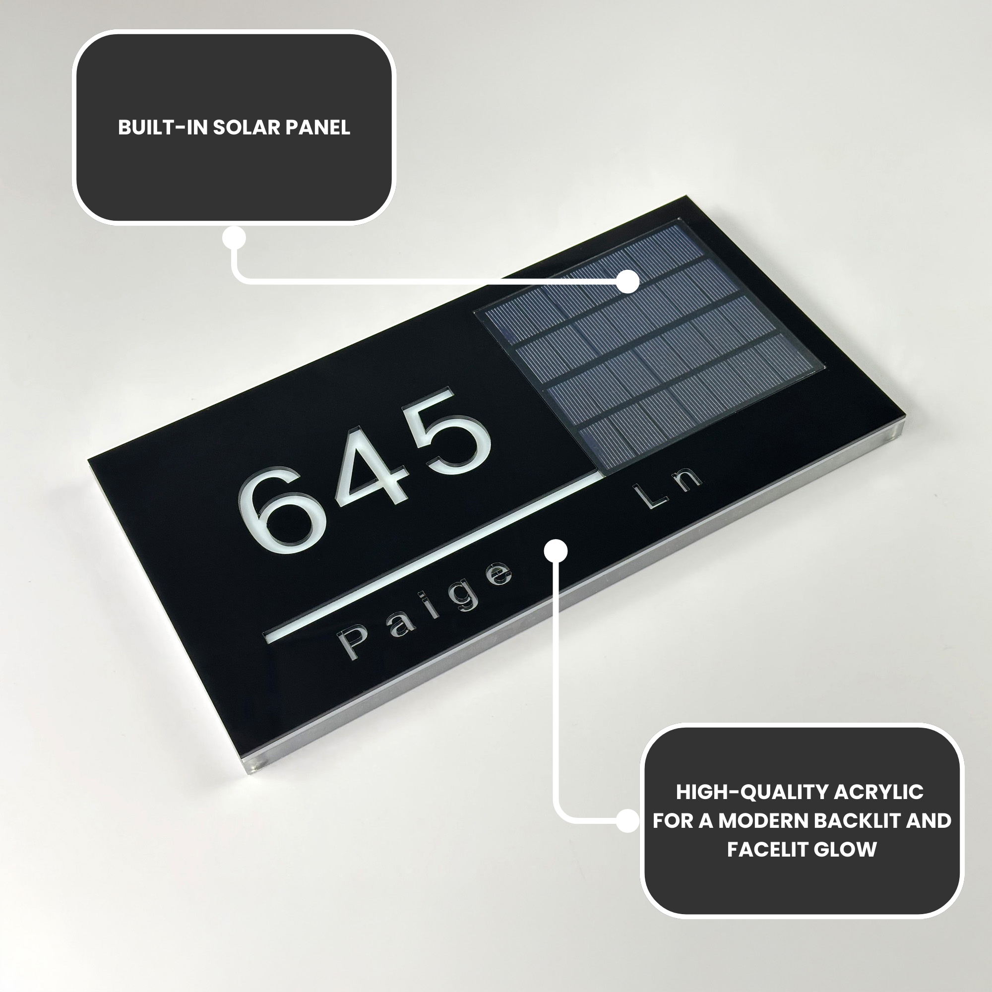 Wireless Solar LED Address Sign – Selegna Signs Wireless Solar LED Address Sign – Selegna Signs