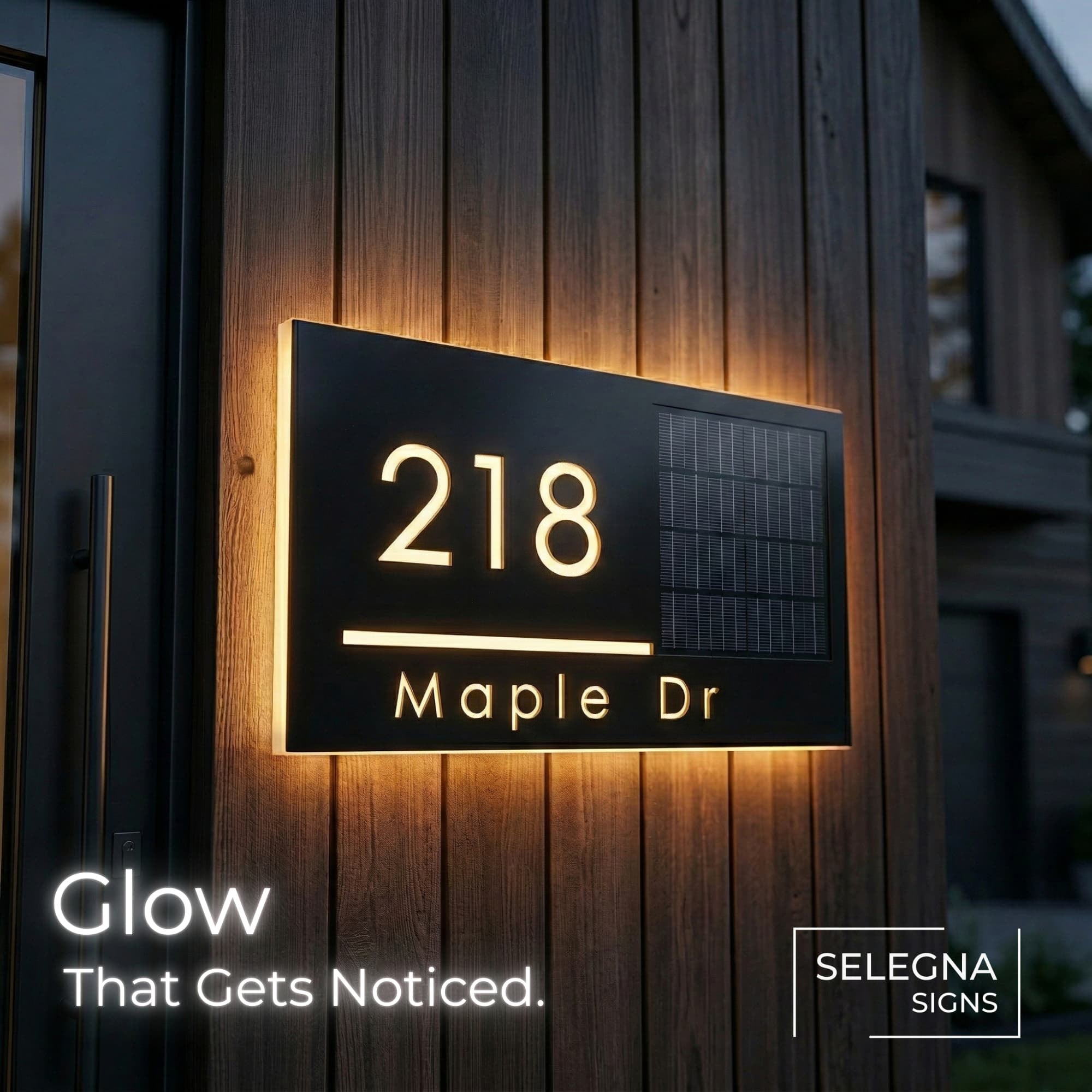 Wireless Solar LED Address Sign – Custom Illuminated House Numbers