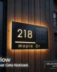 Wireless Solar LED Address Sign – Custom Illuminated House Numbers