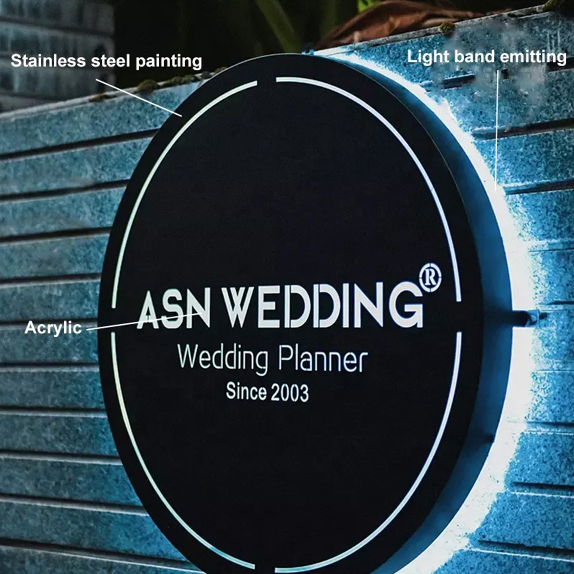 Metal LED Backlit Business Logo Sign | Round &amp; Square