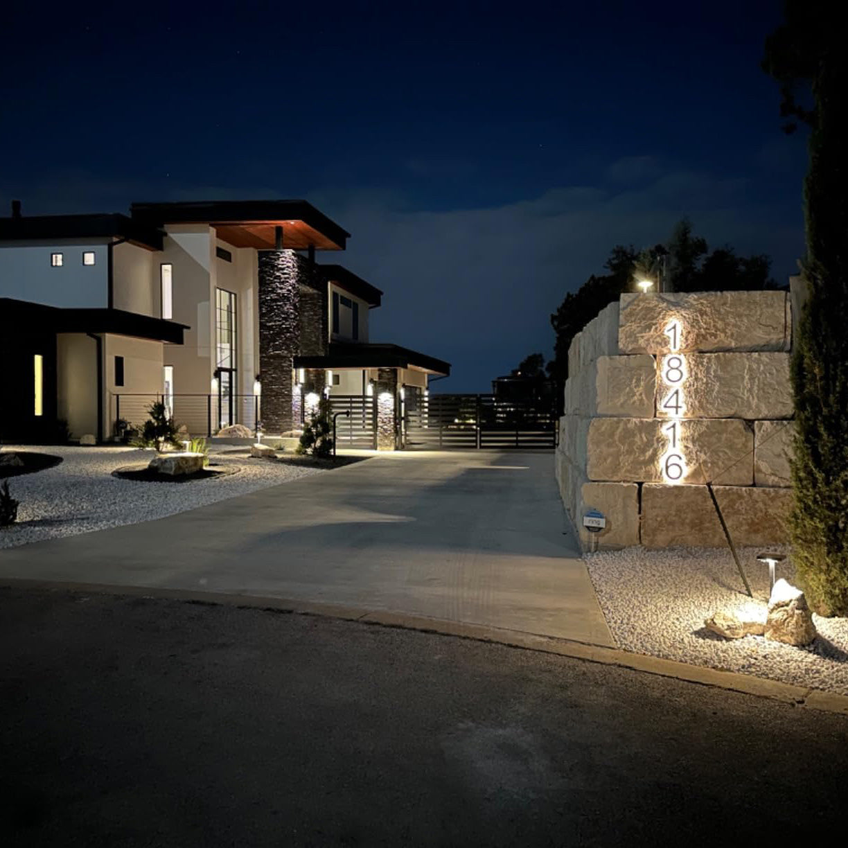 modern backlit house numbers