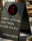 A-Frame Sidewalk Sign – Metal Sandwich Board with Changeable Letters