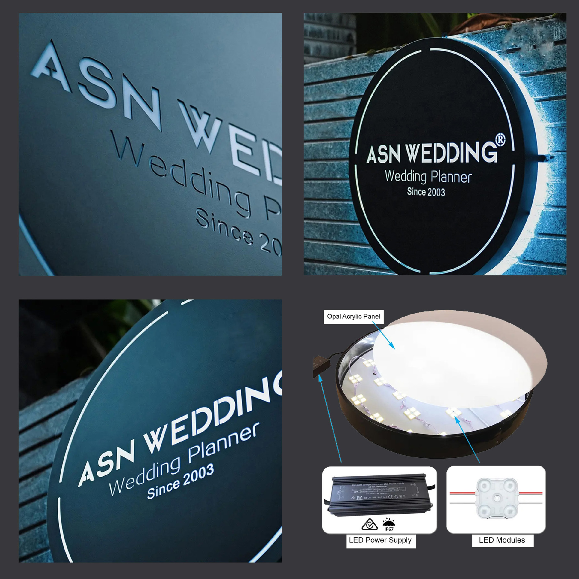 Metal LED Backlit Business Logo Sign | Round &amp; Square