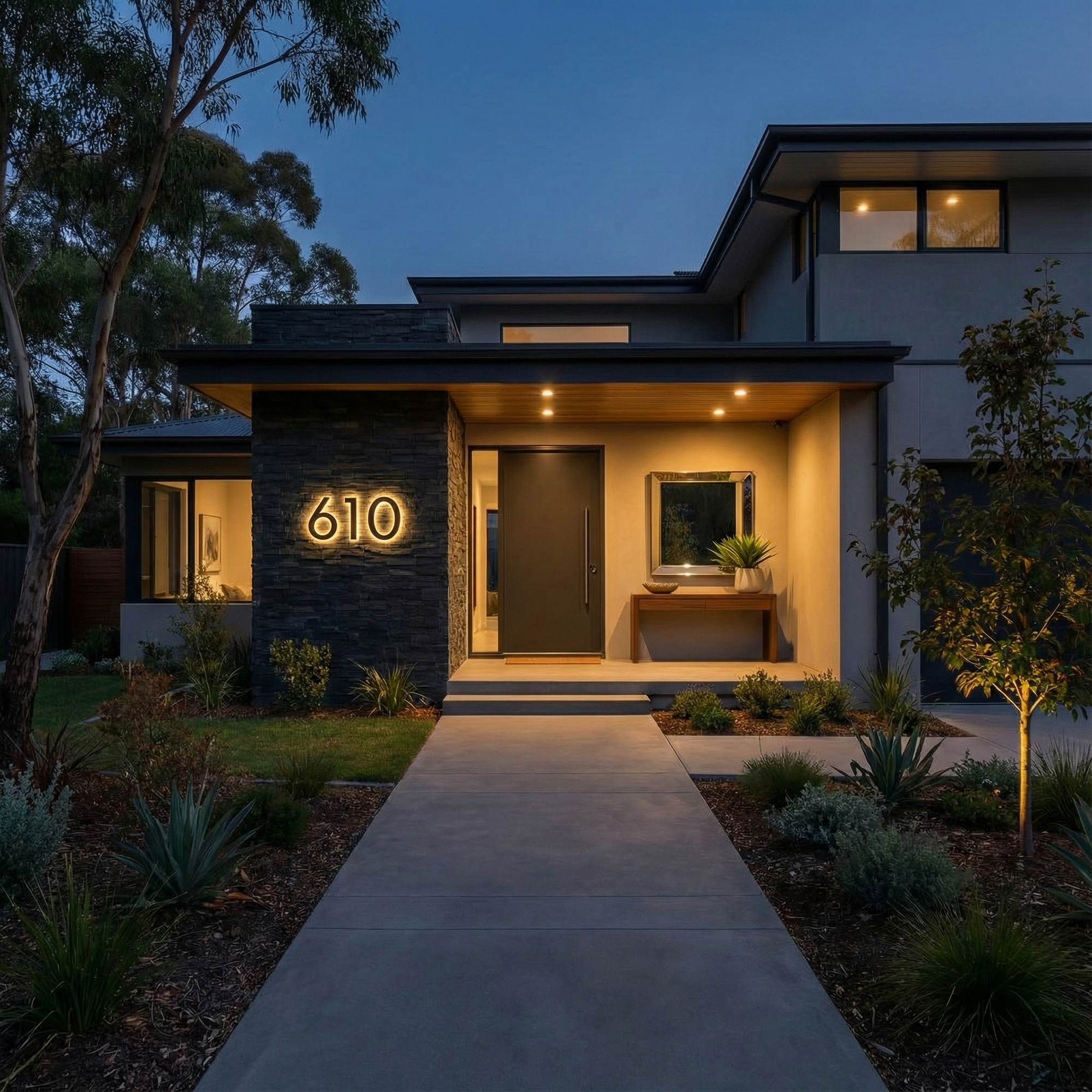 backlit house numbers