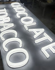 Illuminated acrylic letter sign with bright, uniform face lighting