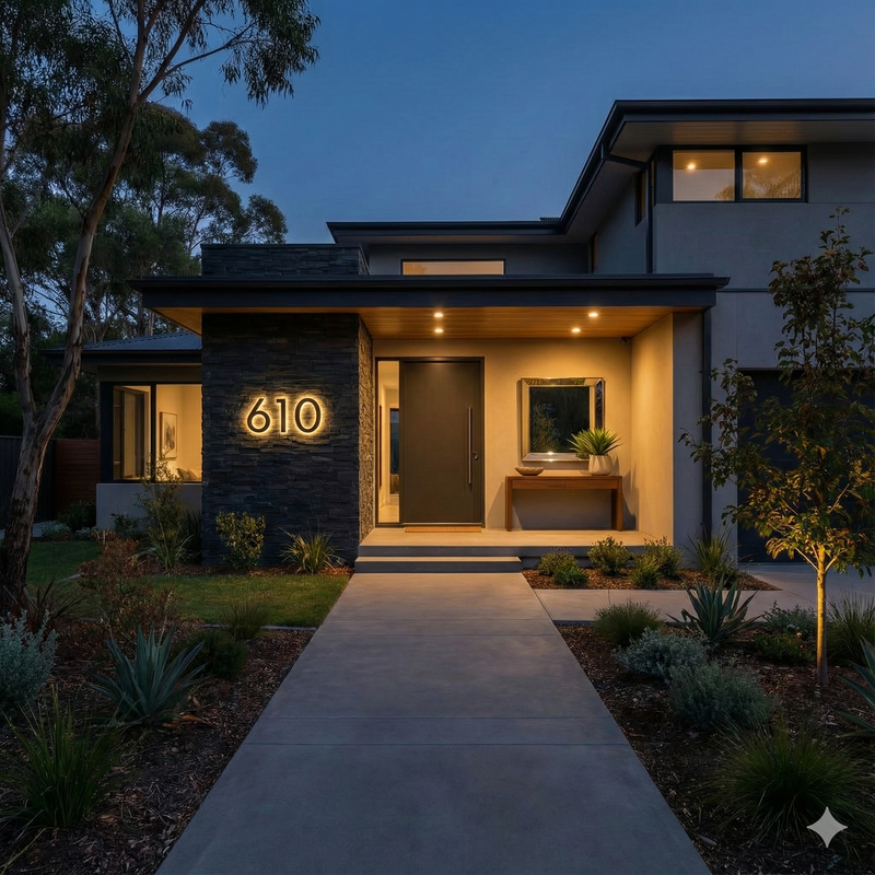 Backlit LED House Numbers – Custom Illuminated Address Numbers for Outdoor Use