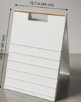 Dimensions of the A-frame menu board: 15.7 inches wide by 23.6 inches tall