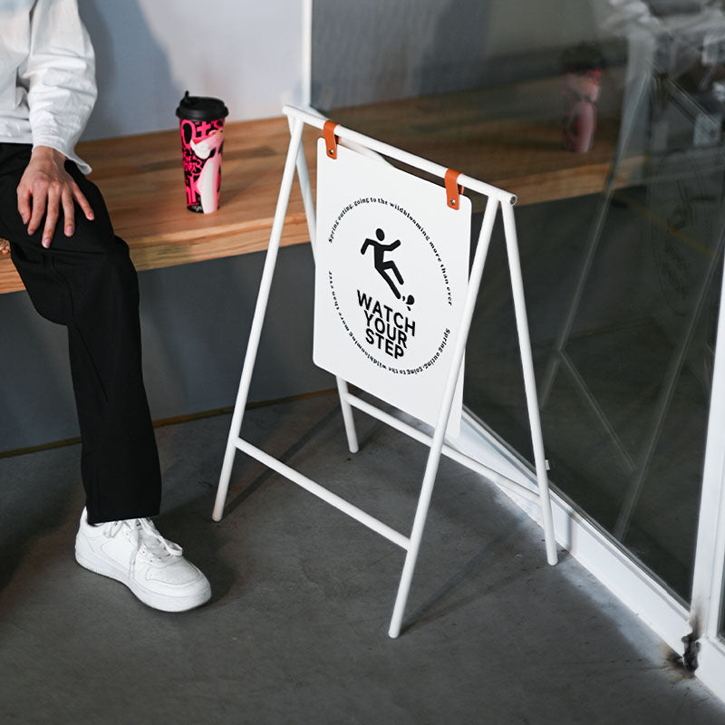 Blank white sandwich board ready for custom vinyl application or printing