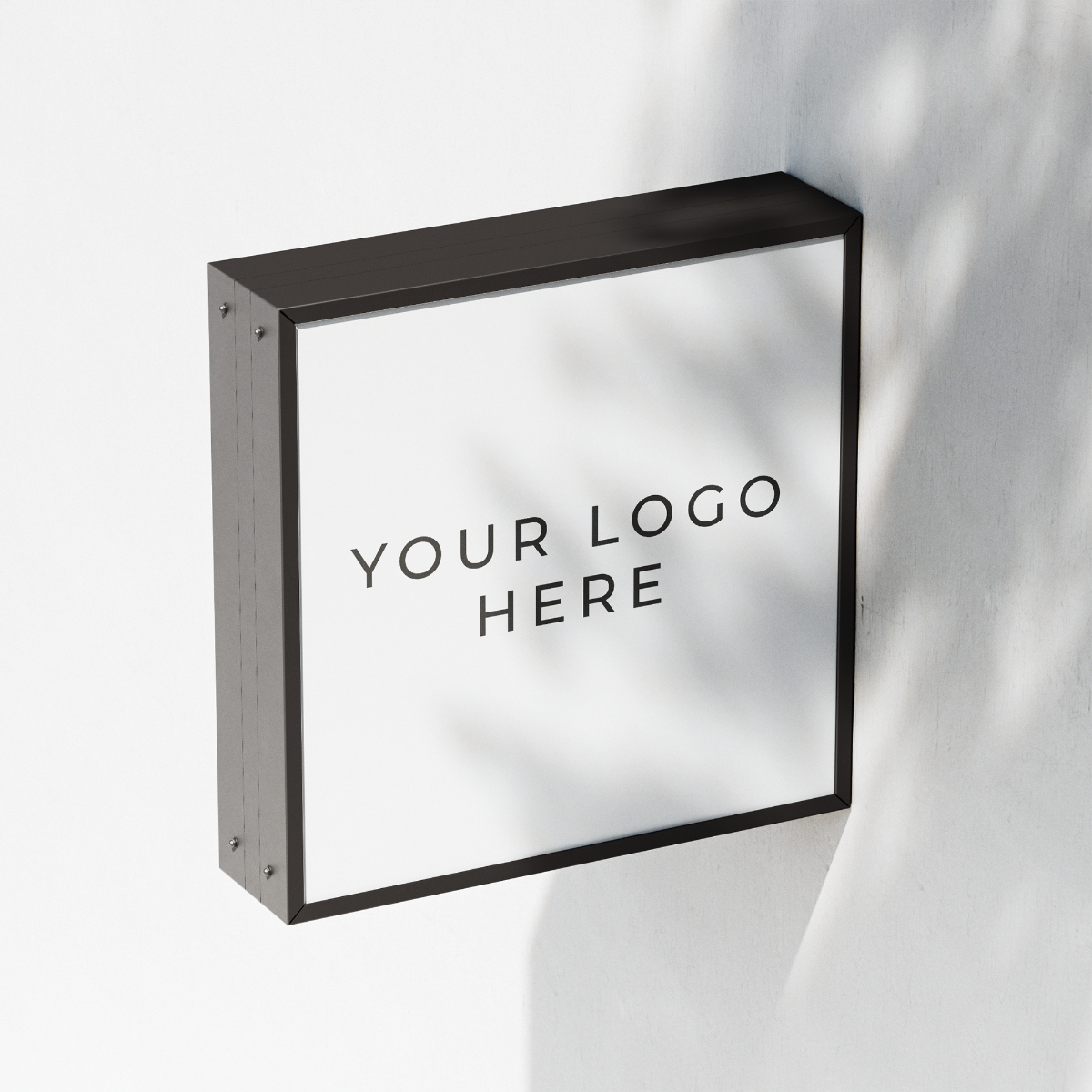 Blank white square sign box ready for custom vinyl graphics or logo application