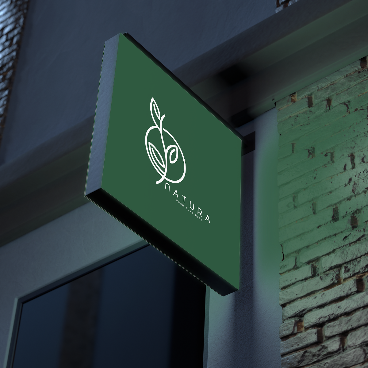 Custom colored acrylic light box in green for unique brand identity and visibility