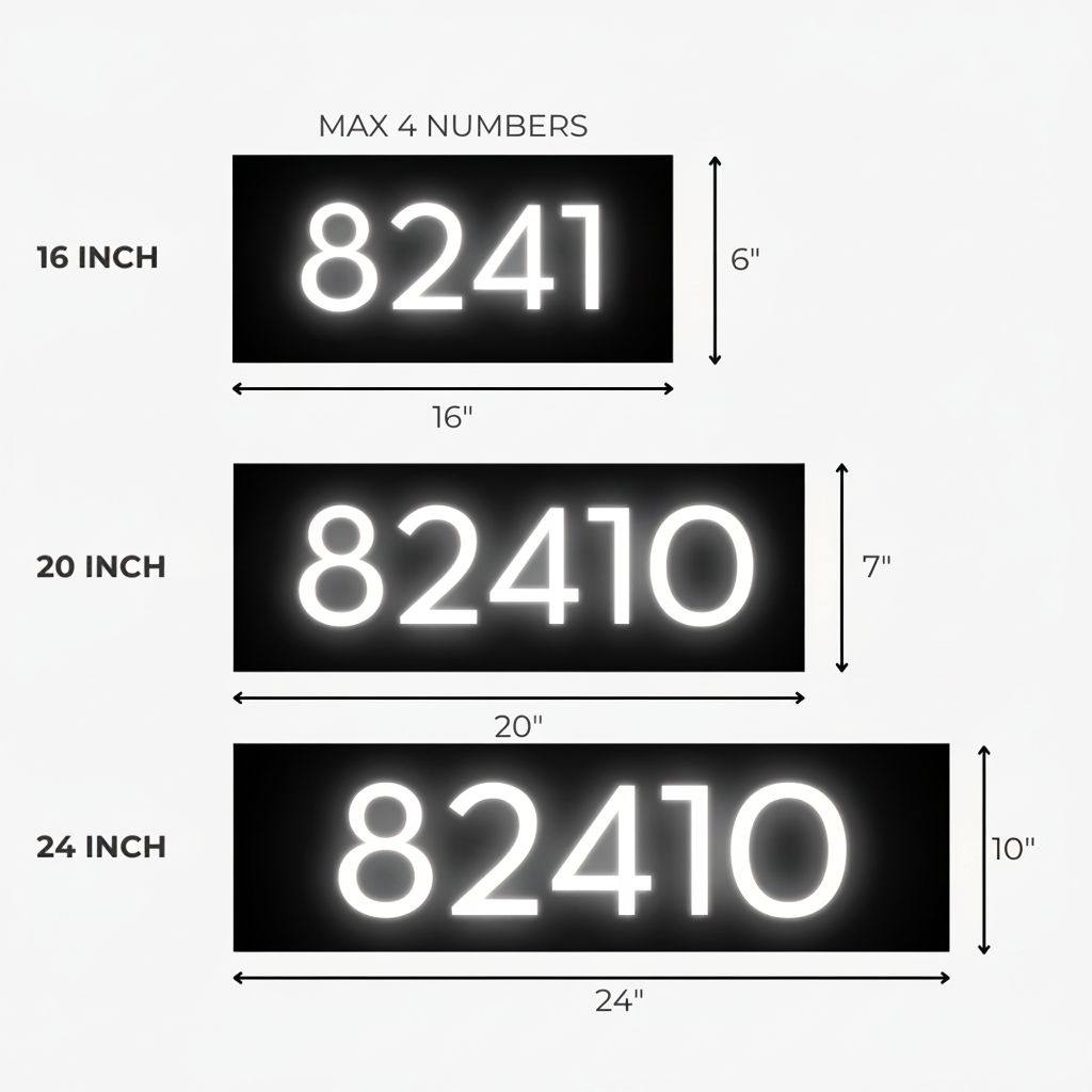 Custom size address plaque available in 16 20 and 24 inch options