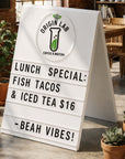 A-Frame Sidewalk Sign – Metal Sandwich Board with Changeable Letters