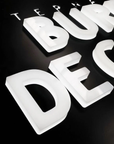Full lit acrylic business letters lit evenly with no dark edges