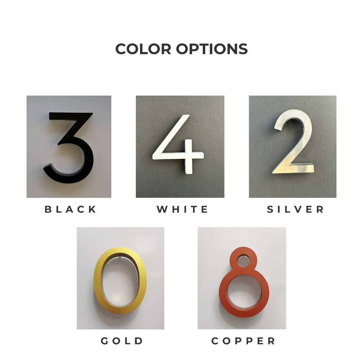 Gold backlit house numbers modern luxury style for exterior home decor