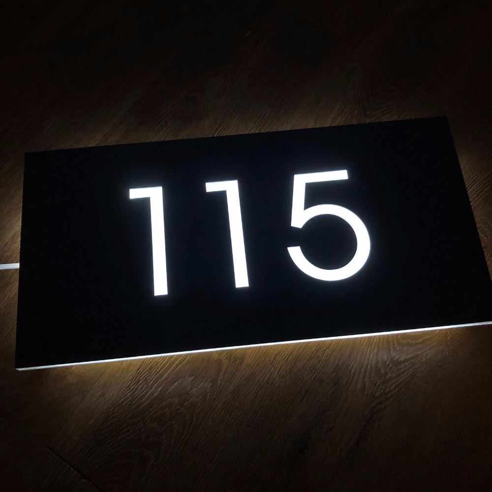 Metal Backlit House Address Plaque