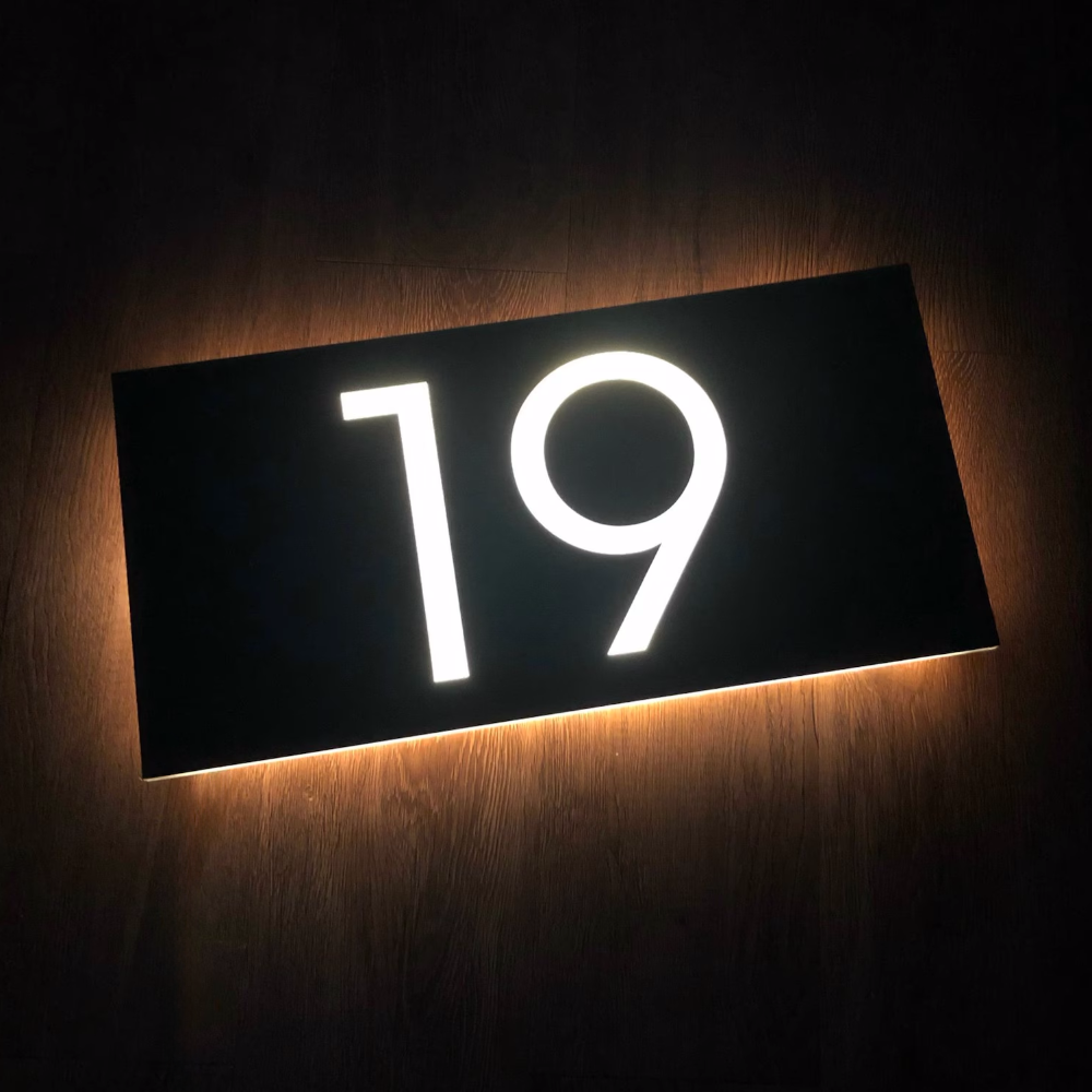 Metal Backlit House Address Plaque