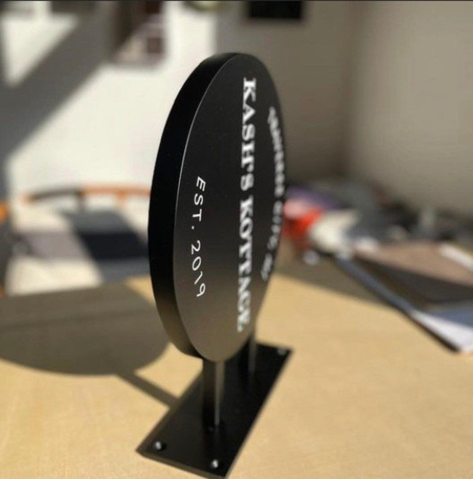 Interior office reception logo wall sign for professional company first impressions