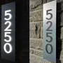 Modern 3D acrylic metal backlit house numbers with floating effect for exterior wall