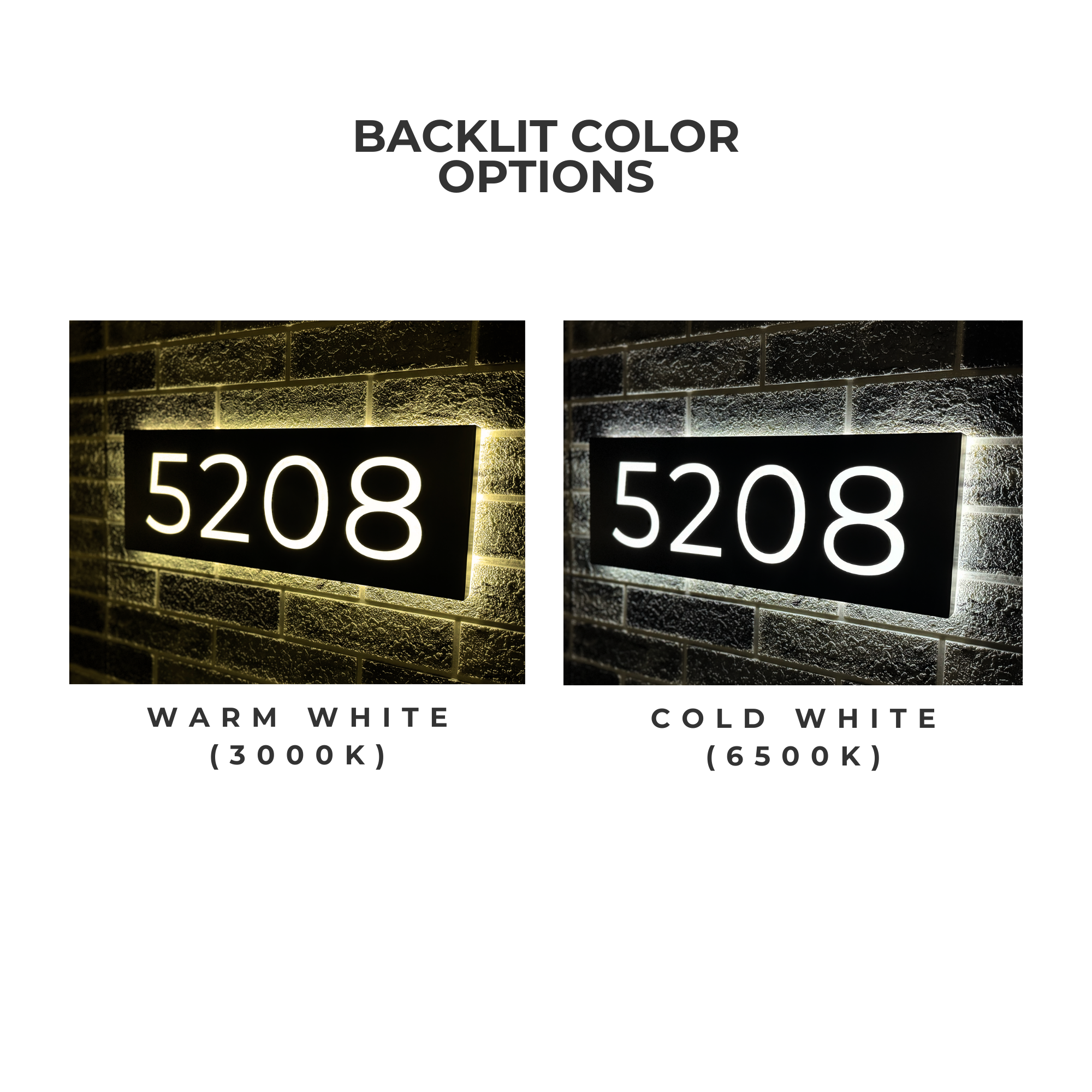 Metal Backlit House Address Plaque