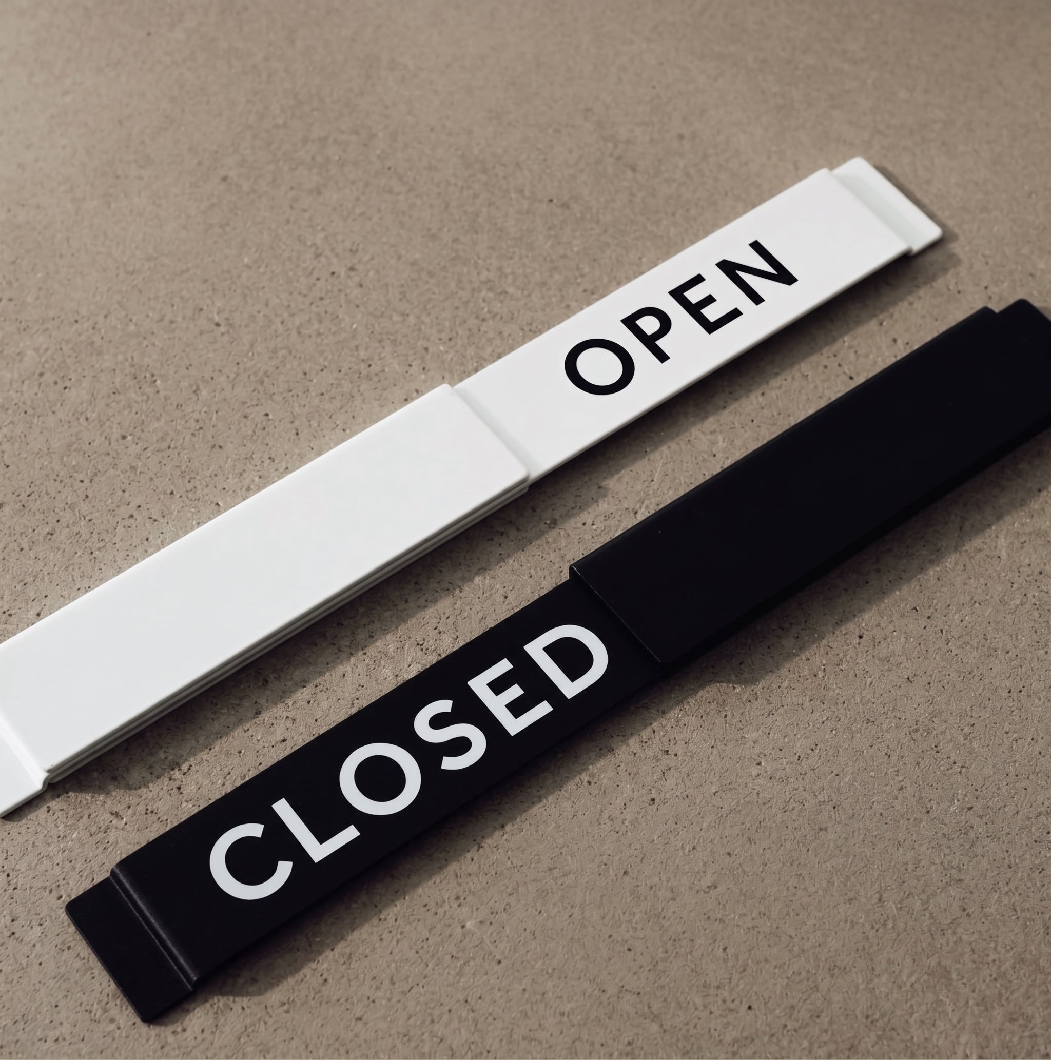 Modern Open / Closed Slider Sign for Shops | Selegna Signs