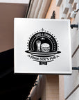 High quality UV printed logo on metal sign showing sharp details and colors